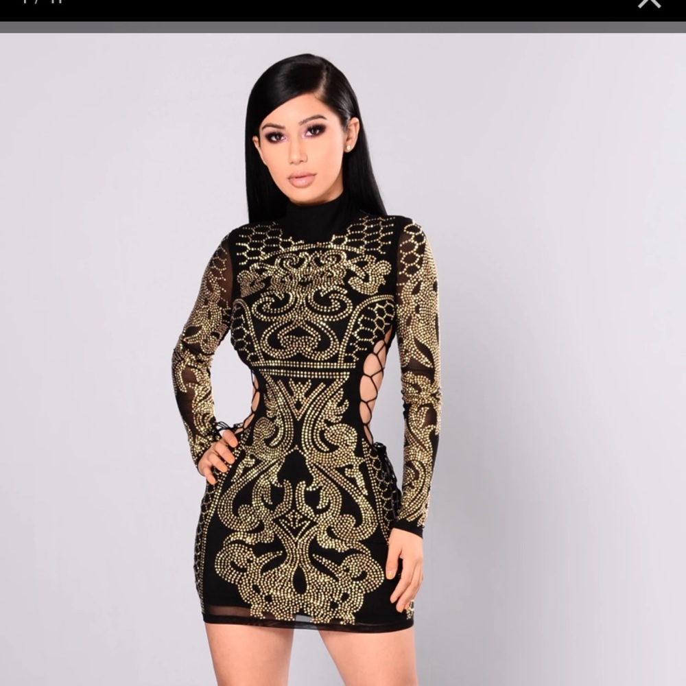 Black/gold studded dress